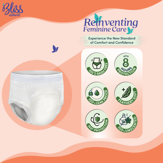 Bliss Natural Maternity Pads for Women |  Pack of 10 For Postpartum Bleeding