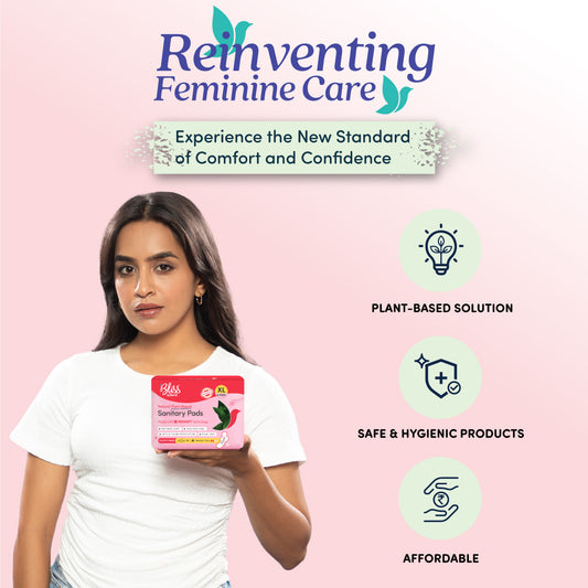 Bliss Organic Sanitary Pads XL Fluffy (6 Pads) | Rash and Itch Free