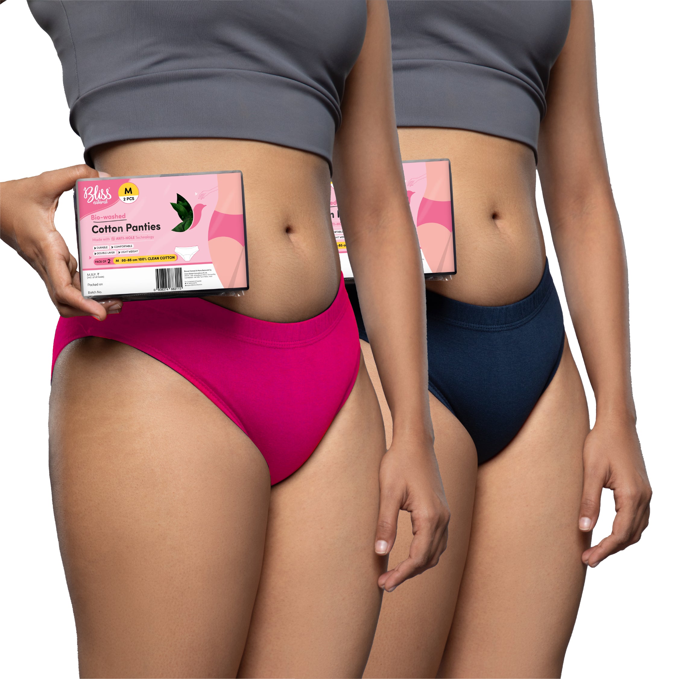 Blue & Pink Cotton Panties for Women – Pack of 2