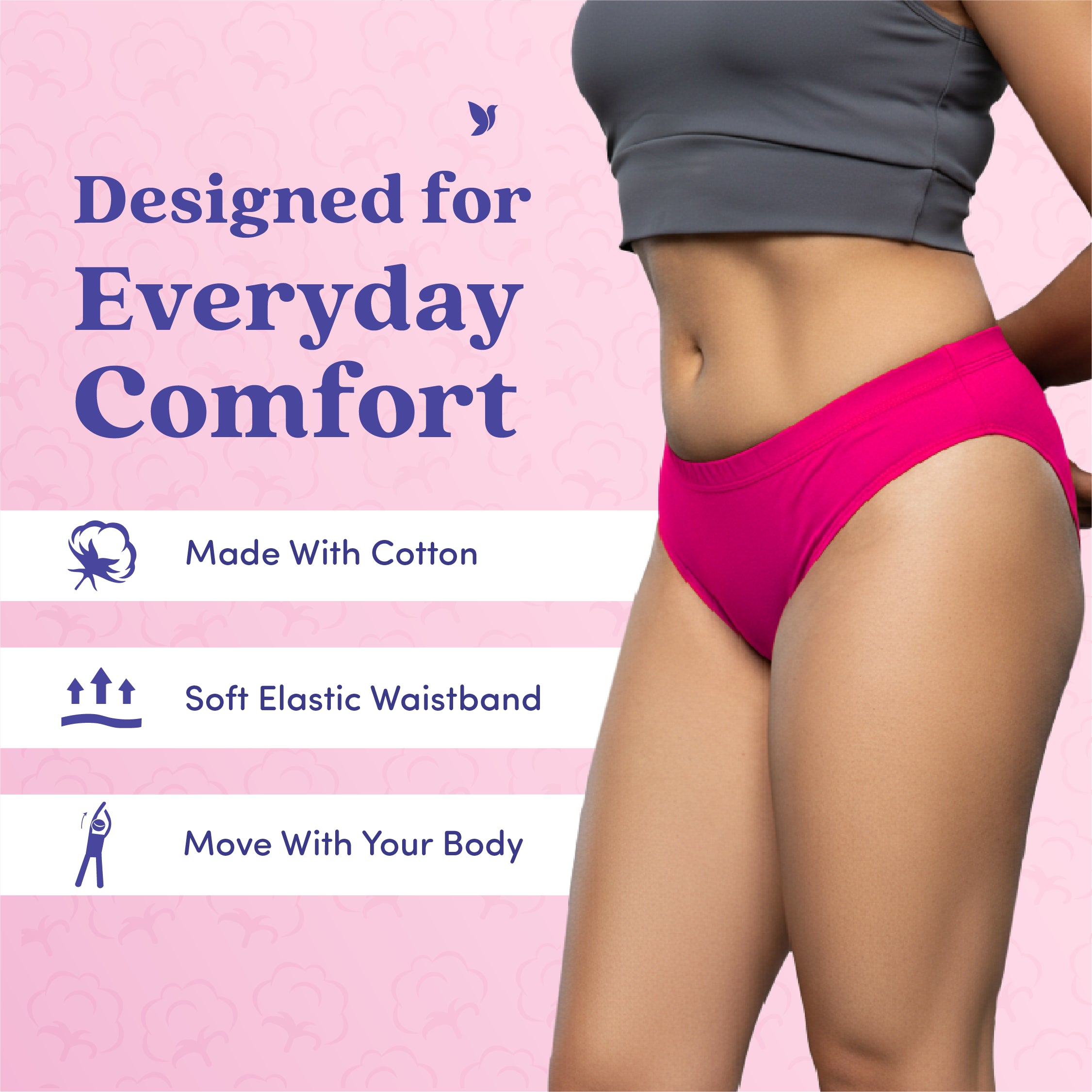 Blue & Pink Cotton Panties for Women – Pack of 2