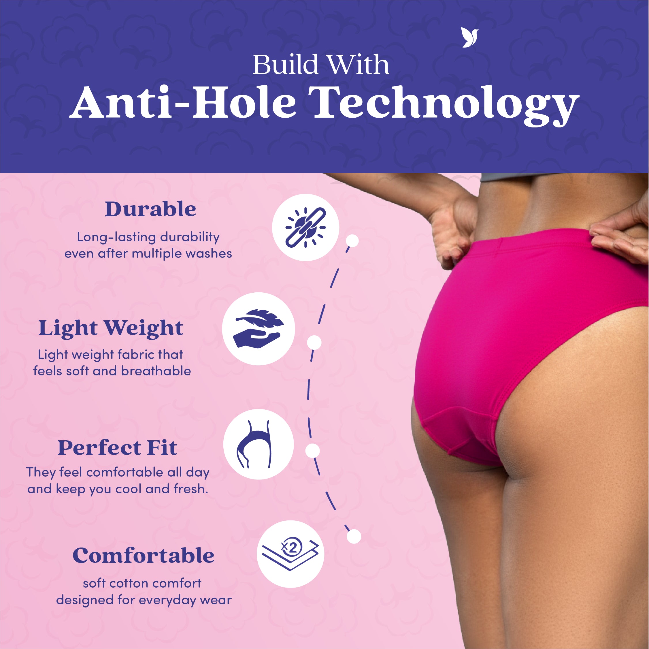 Blue & Pink Cotton Panties for Women – Pack of 2