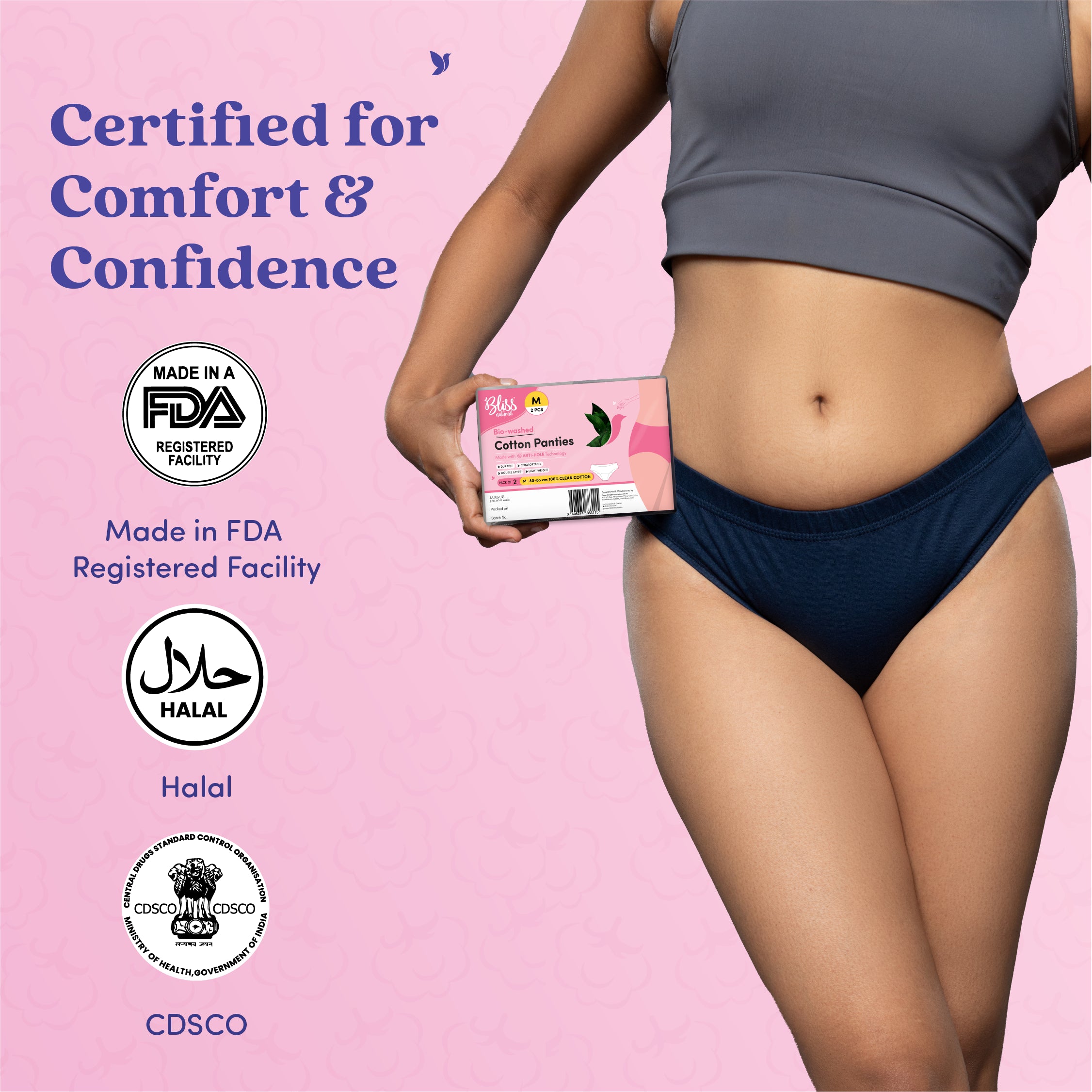 Blue & Pink Cotton Panties for Women – Pack of 2