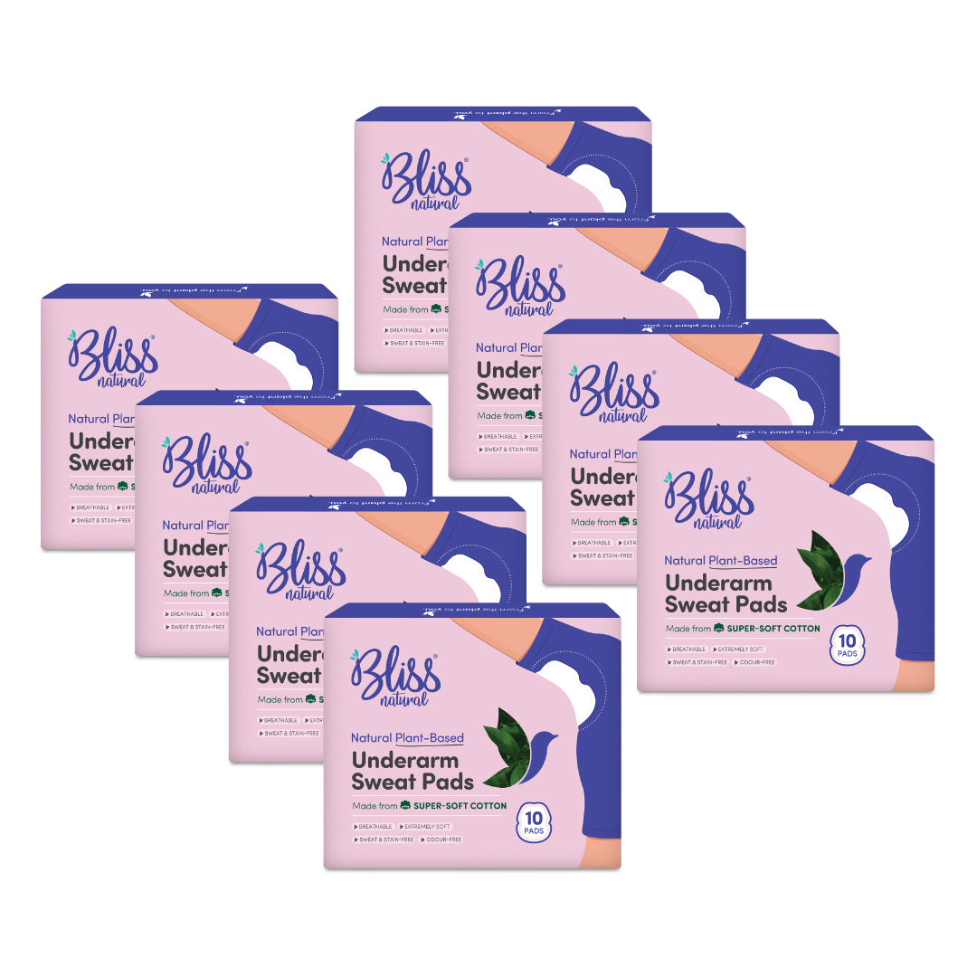 Bliss Natural Underarm Sweat Pads (10 Pads) for Excessive Armpit Sweating