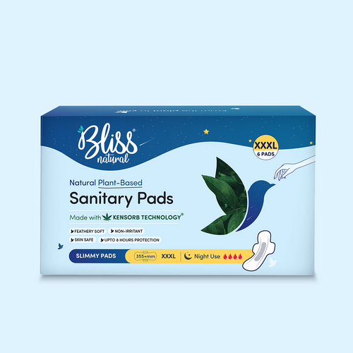 Bliss Organic Sanitary Pads XXXL Slimmy (6 Pads) | Night Pads