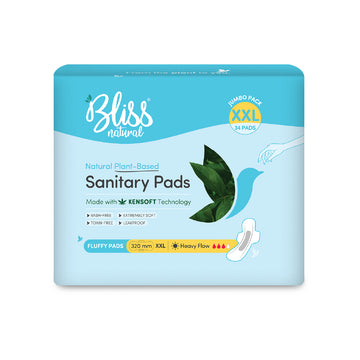Buy Organic Sanitary Pads - XXL Fluffy-Jumbo (34 Pads) - Bliss Natural