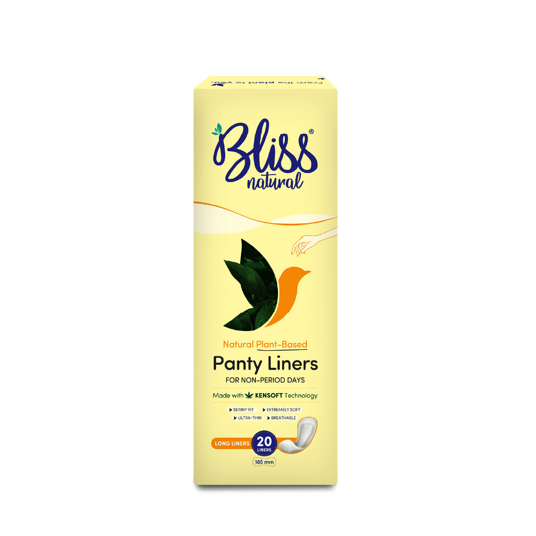 Natural Plant-Based Long Panty Liners for Women (20) | Breathable