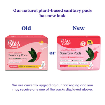 Bliss Organic Sanitary Pads XL Fluffy (6 Pads) | Rash and Itch Free