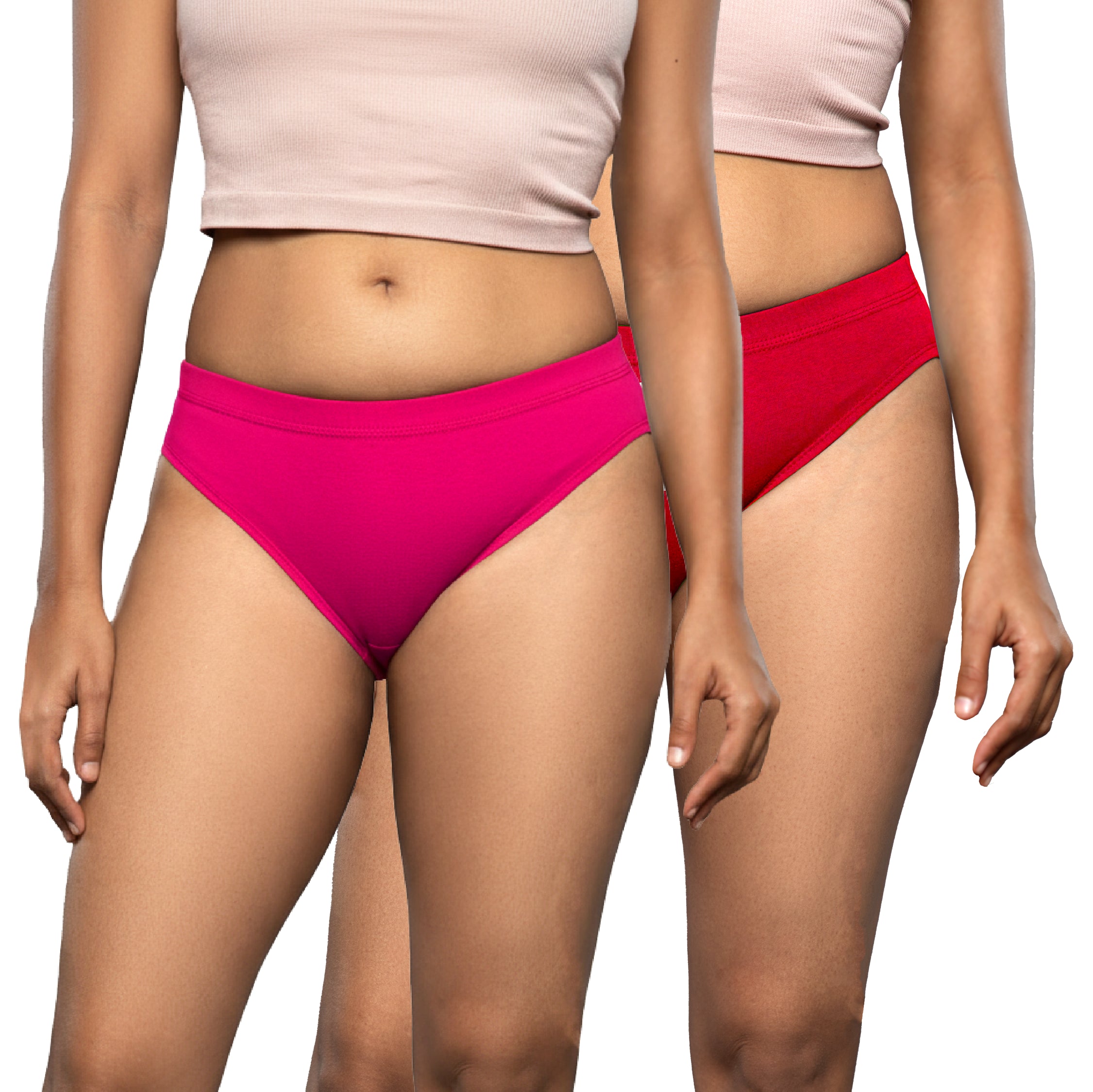 Pink & Red Cotton Panties for Women – Pack of 2