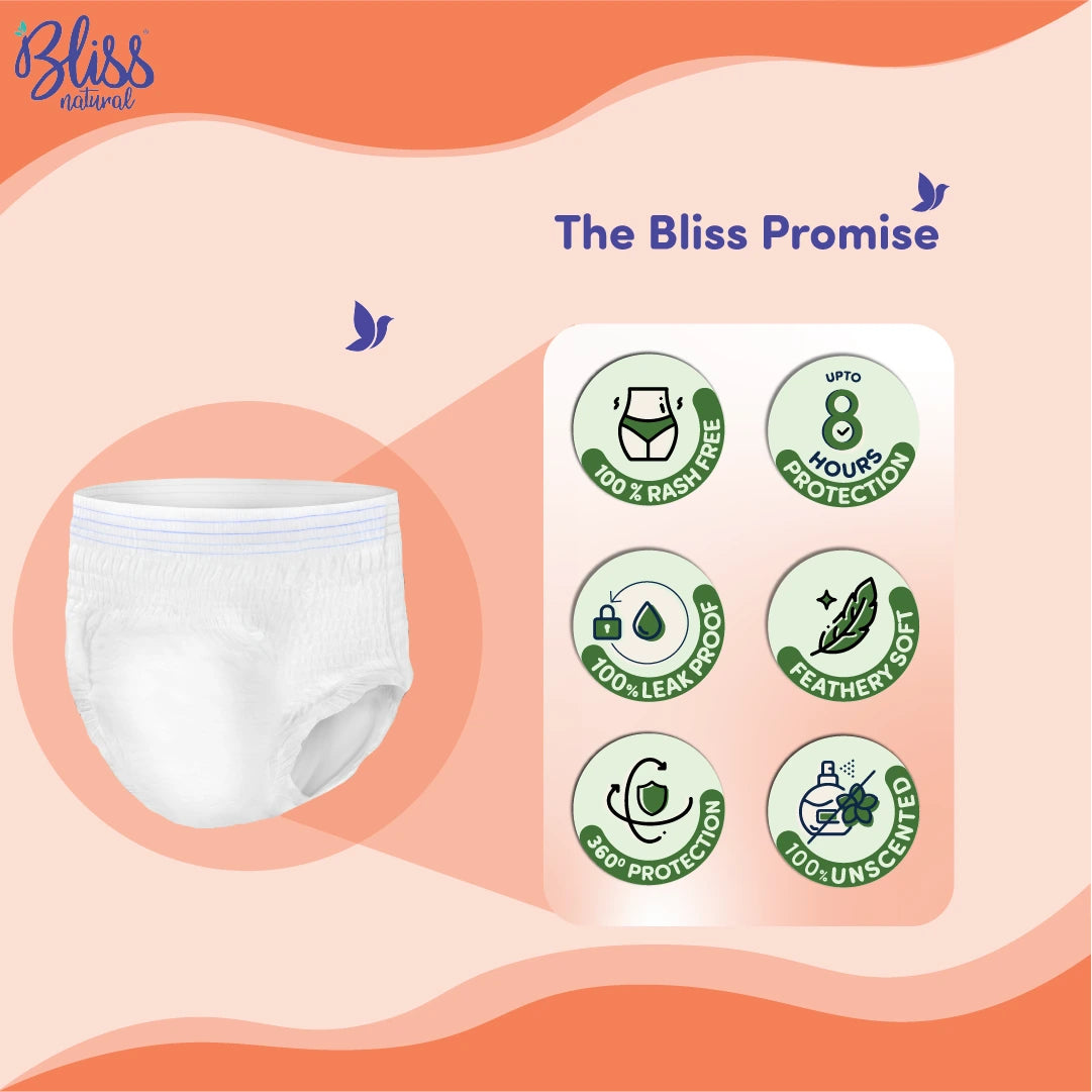 Bliss Natural Maternity Pads for Women |  Pack of 10 For Postpartum Bleeding