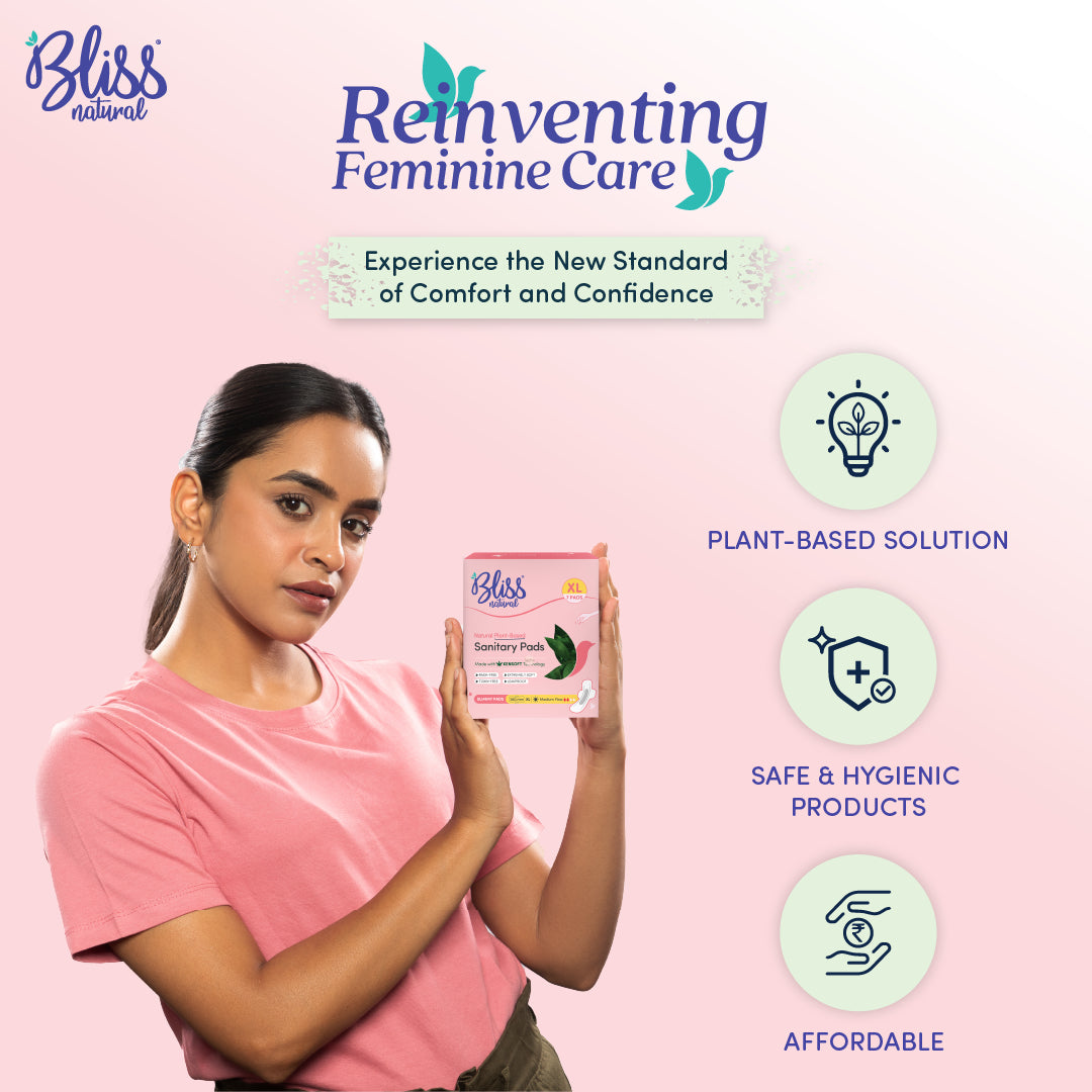 Natural Plant-based Sanitary pads Features Logo - Bliss Natural