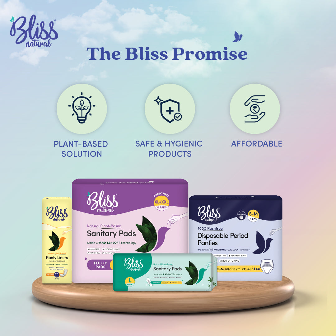 Bliss Promise: Bliss natural sanitary products with logo