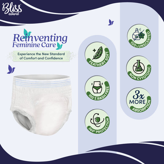 Bliss Natural Disposable Period Panties For Women |  Pack of 5 For Menstruation