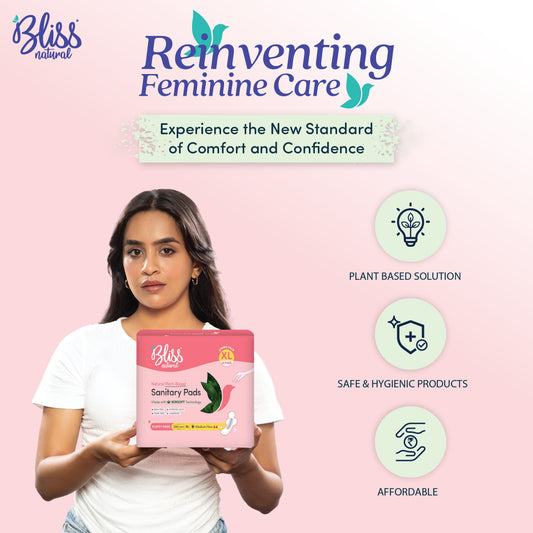 Buy Organic Sanitary Pads -  XL Fluffy-Jumbo (34 Pads) - Bliss Natural