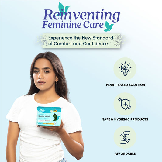 Bliss Organic Sanitary Pads XXL Fluffy (6 Pads) | Rash and Itch Free