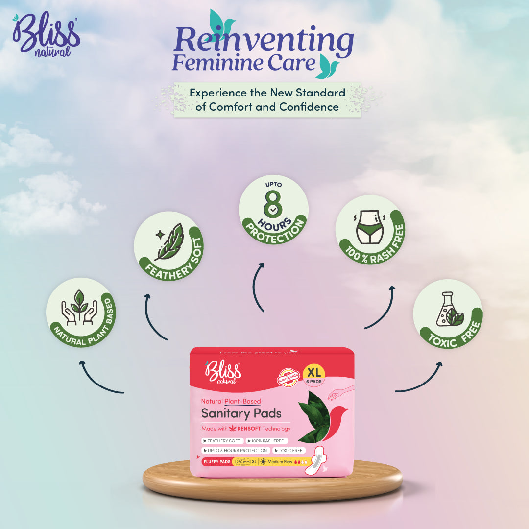 Bliss Natural Rash Free Sanitary pads XL  Features