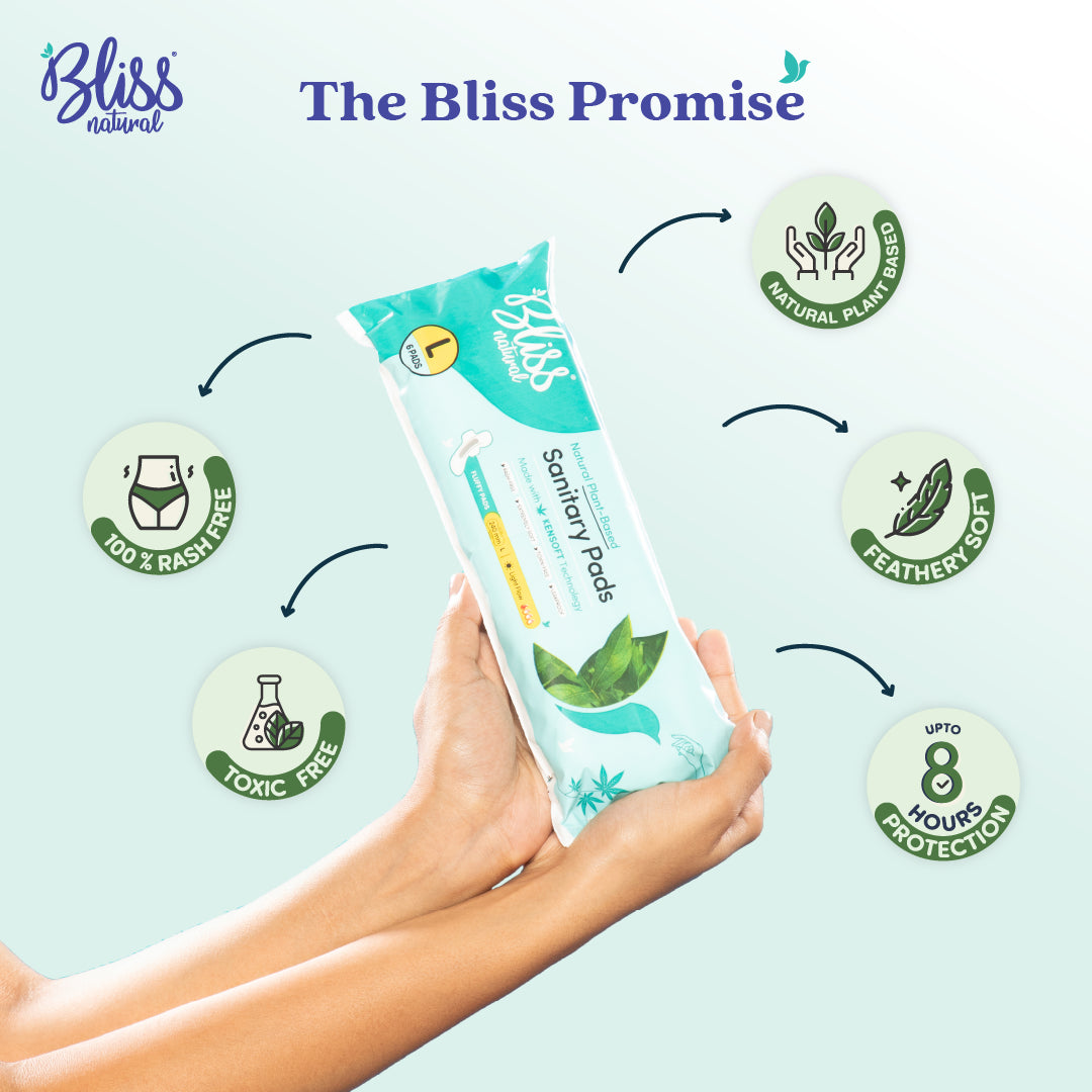 100% Rash-Free Sanitary pads Features - Bliss natural