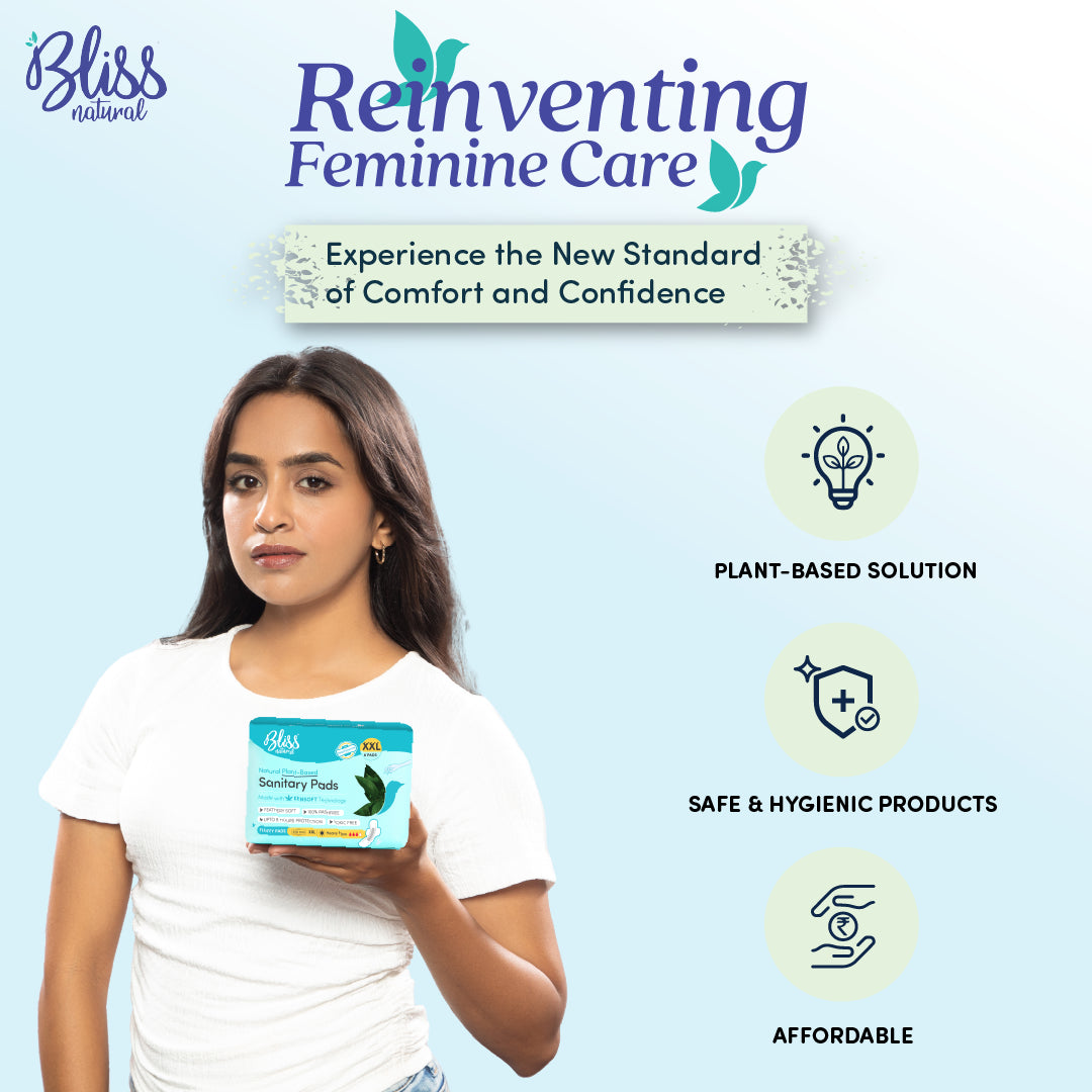 Bliss Organic Sanitary Pads XXL Fluffy (6 Pads) | Rash and Itch Free