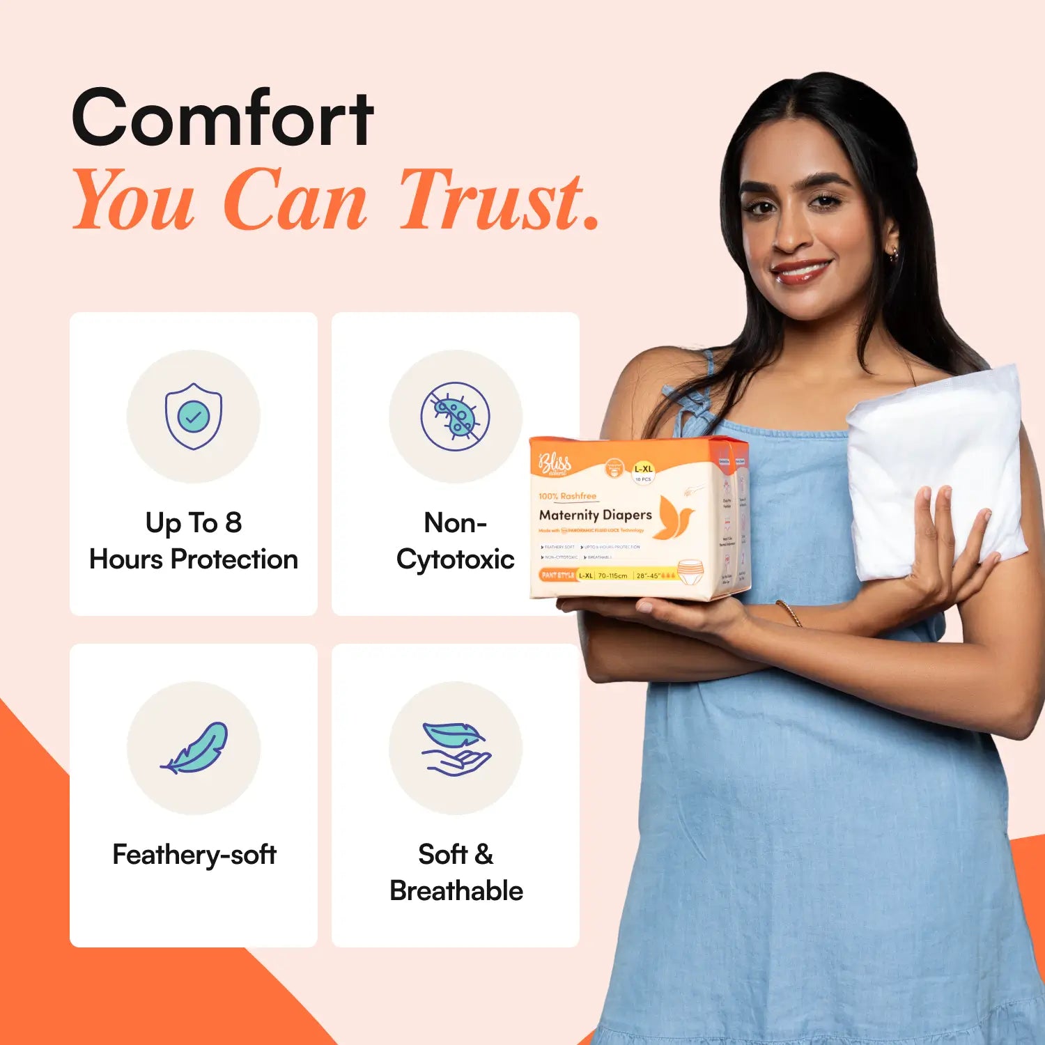 Maternity Pads for Women (Pack of 10) |  Rash-Free