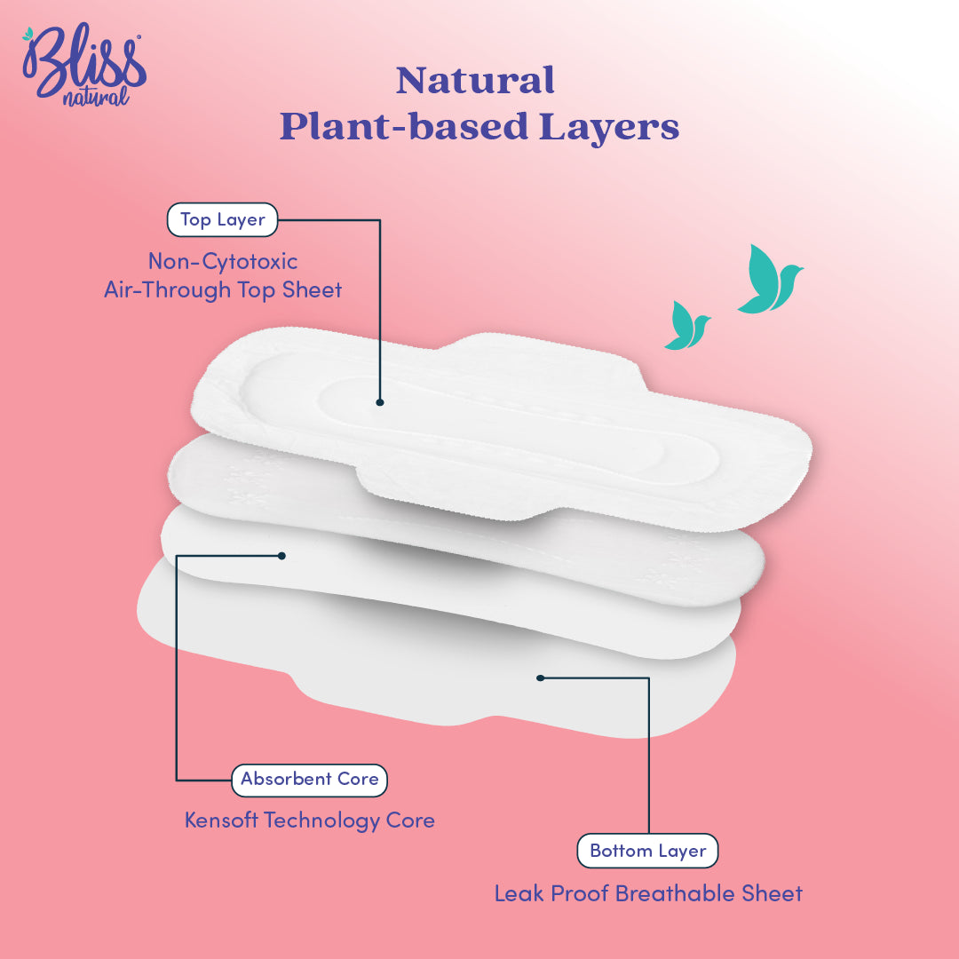 Bliss Natural  sanitary pads for heavy flowxl pads Layers