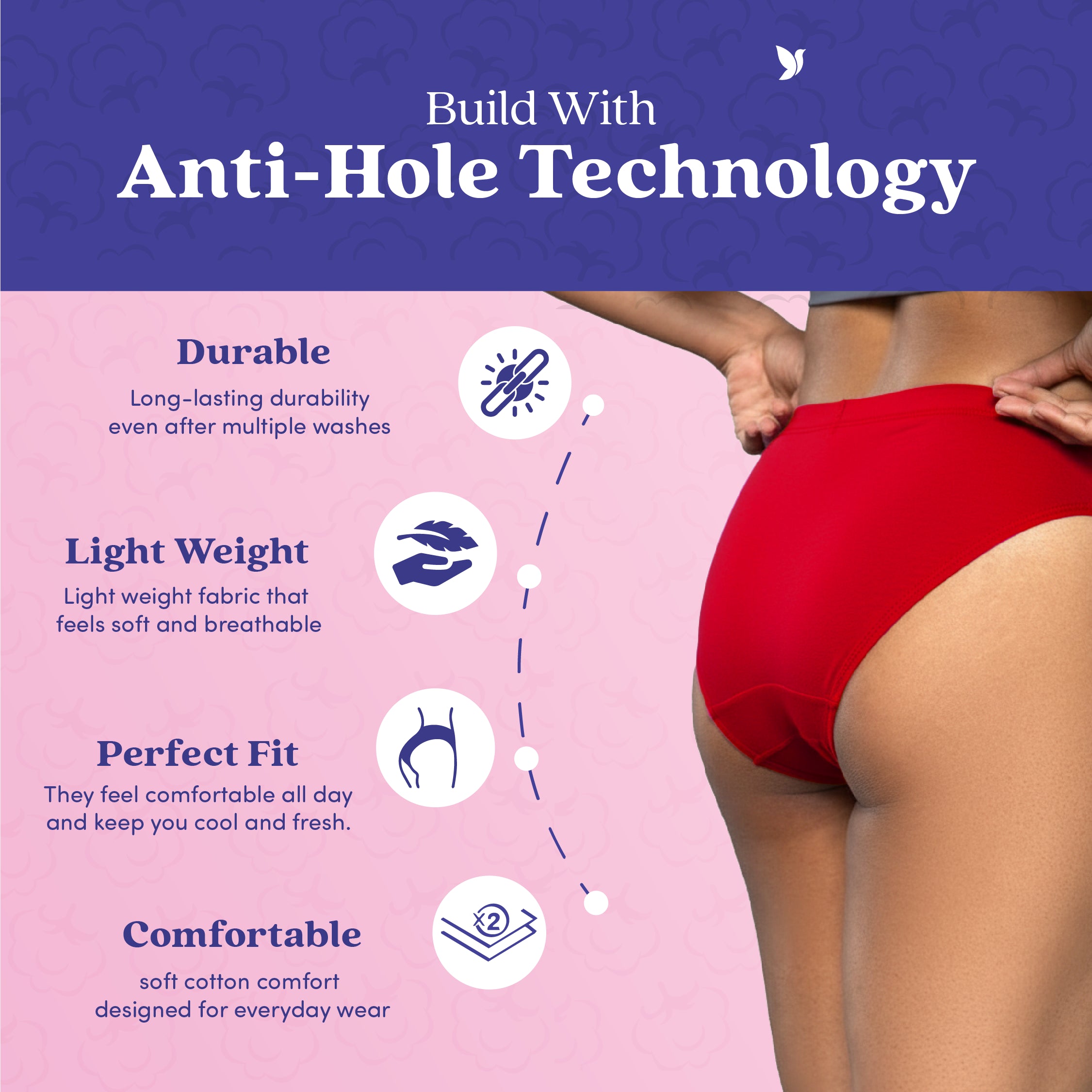 Blue & Red Cotton Panties for Women – Pack of 2
