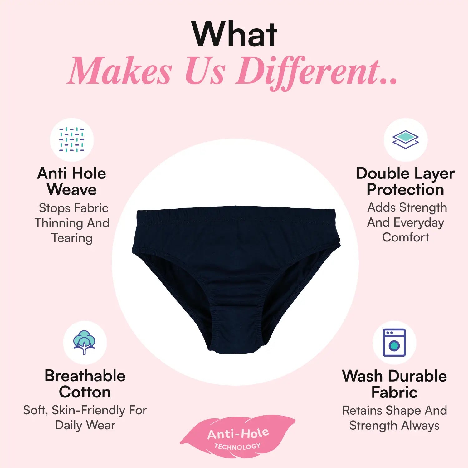Blue & Red Cotton Panties for Women – Pack of 2