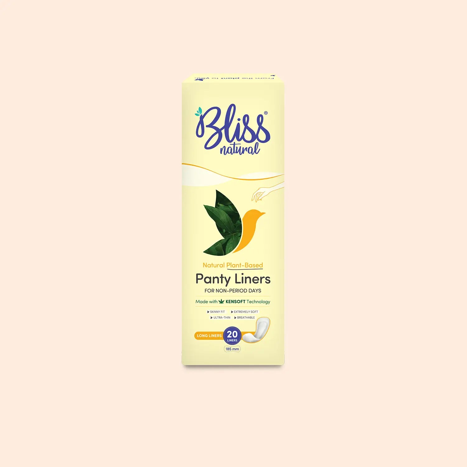 Natural Plant-Based Long Panty Liners for Women (20) | Breathable