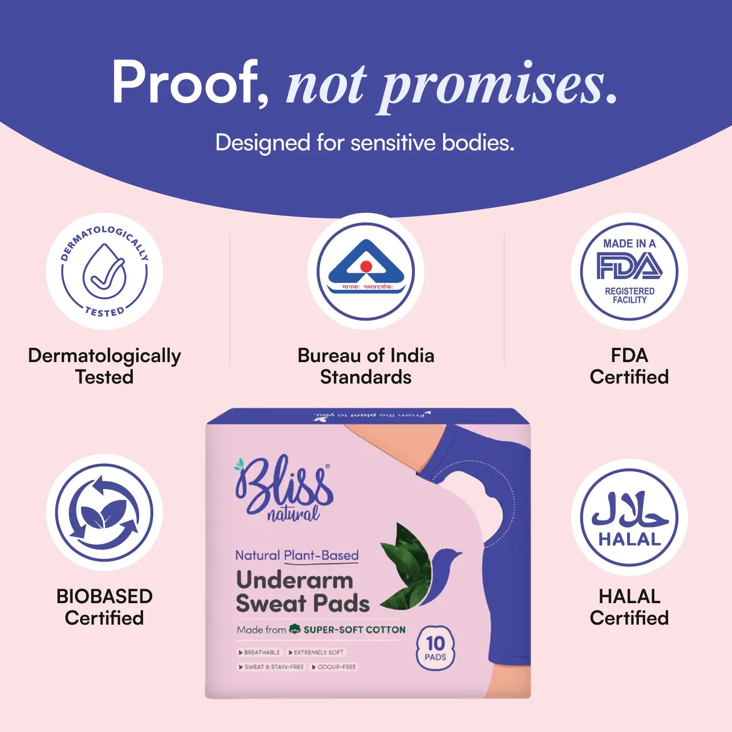 Underarm Sweat Pads (10 Pads) | Super Dry