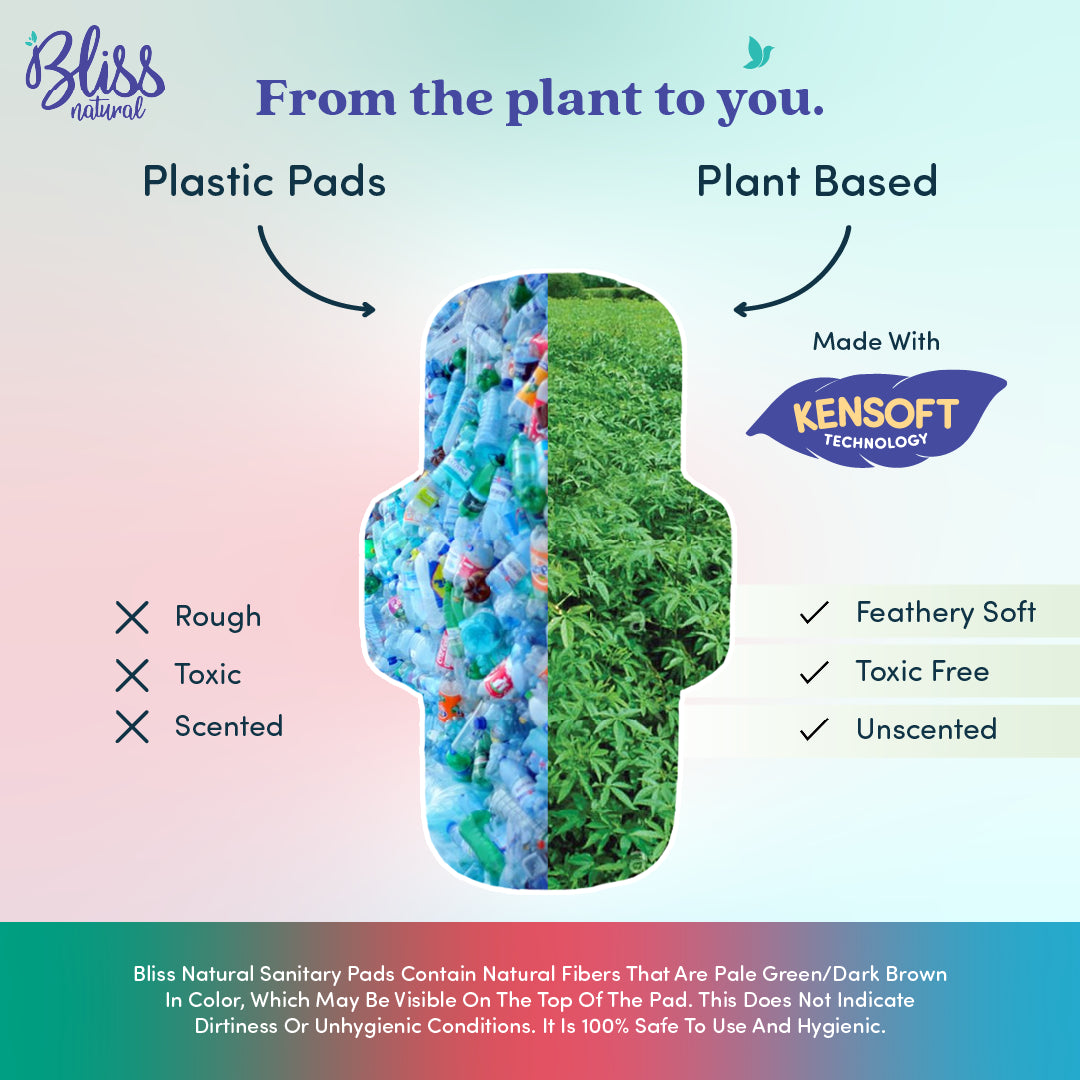 Comparison of plastic pads and plant-based pads - Bliss Natural