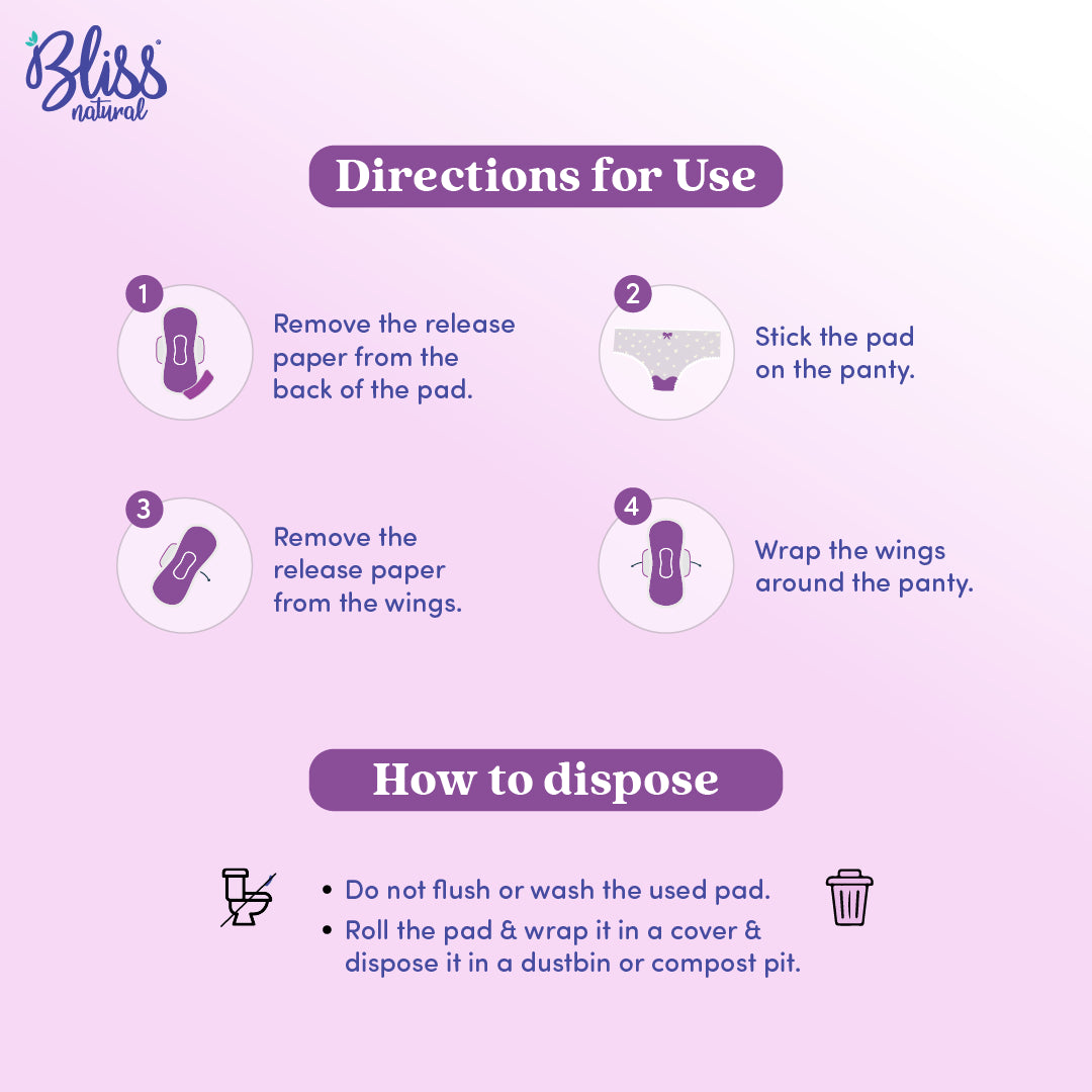 Buy Organic Sanitary Pads -  XL | XXL Fluffy-Jumbo (34 Pads) - Bliss Natural