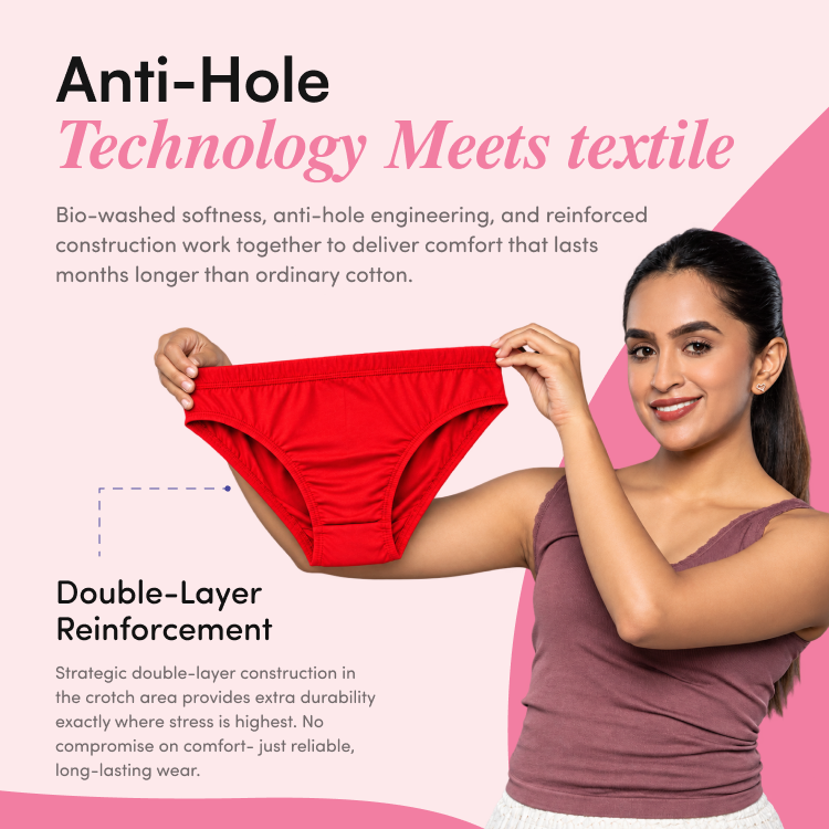 Pink & Red Cotton Panties for Women – Pack of 2