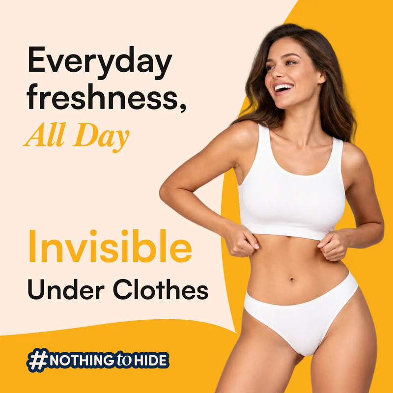 Natural Plant-Based Long Panty Liners for Women (20) | Breathable