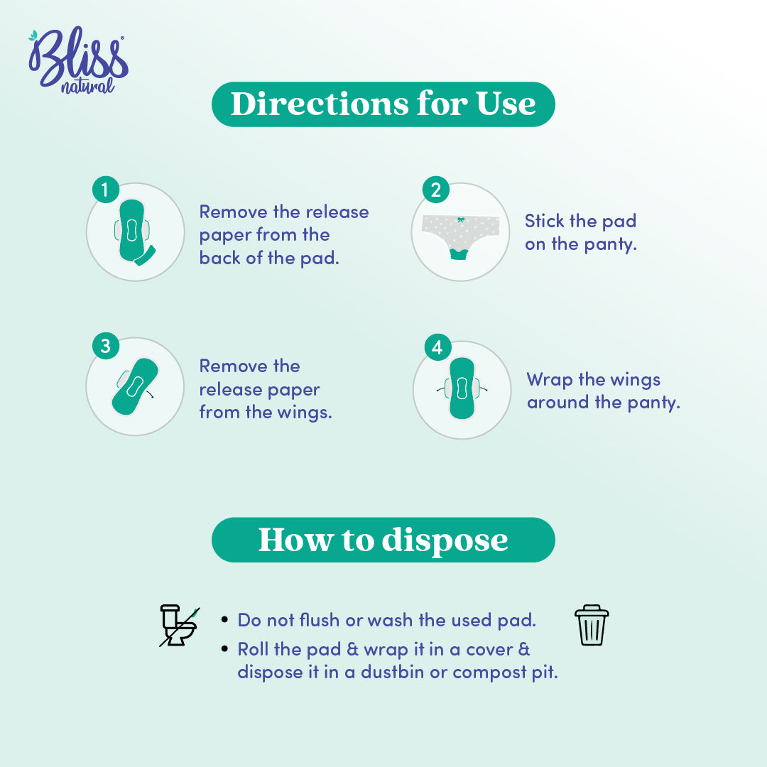 Bliss natural sanitary pads directions of use 