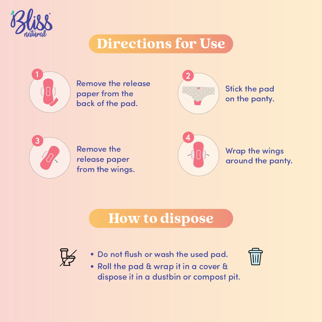 Bliss natural product usage instructions on a pink background