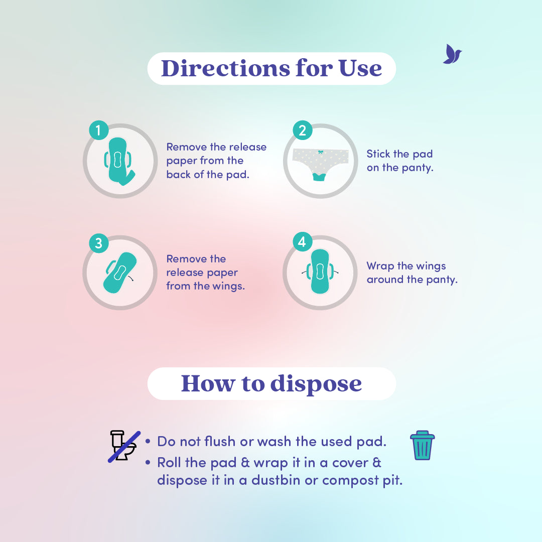Bliss Natural sanitary pads: Directions of use and how to dispose

