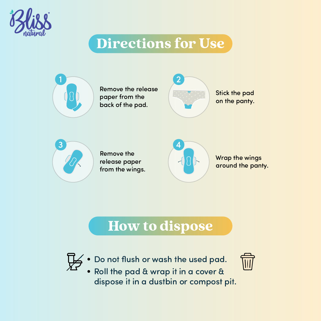 Sanitary Pads directions of Use and How to dispose - Bliss  Natural
