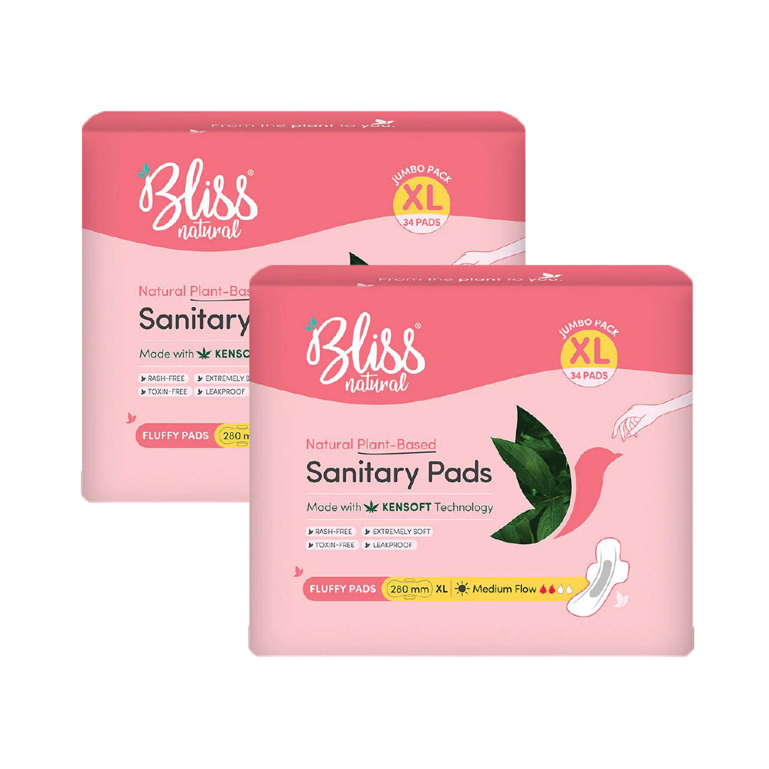 Bliss Natural Sanitary pads for heavy flow Jumbo XL pads