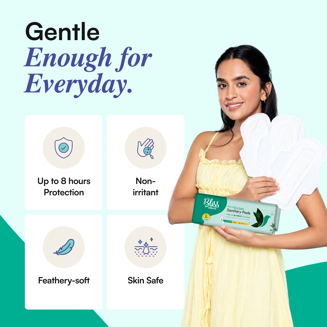 Sanitary Pads for Women L Size (6 Pads) | Feathery Soft