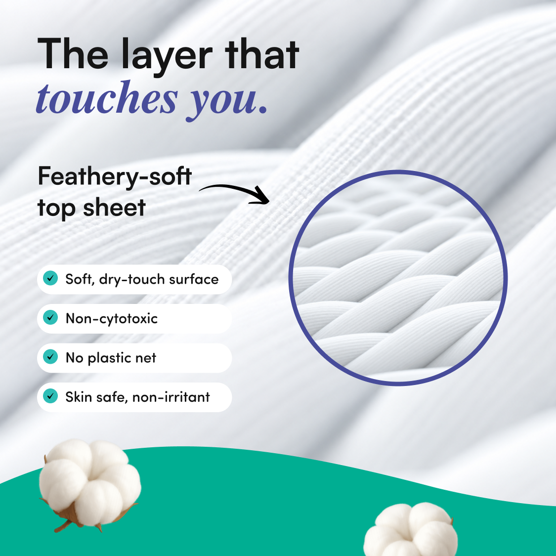 Sanitary Pads for Women L Size (6 Pads) | Feathery Soft