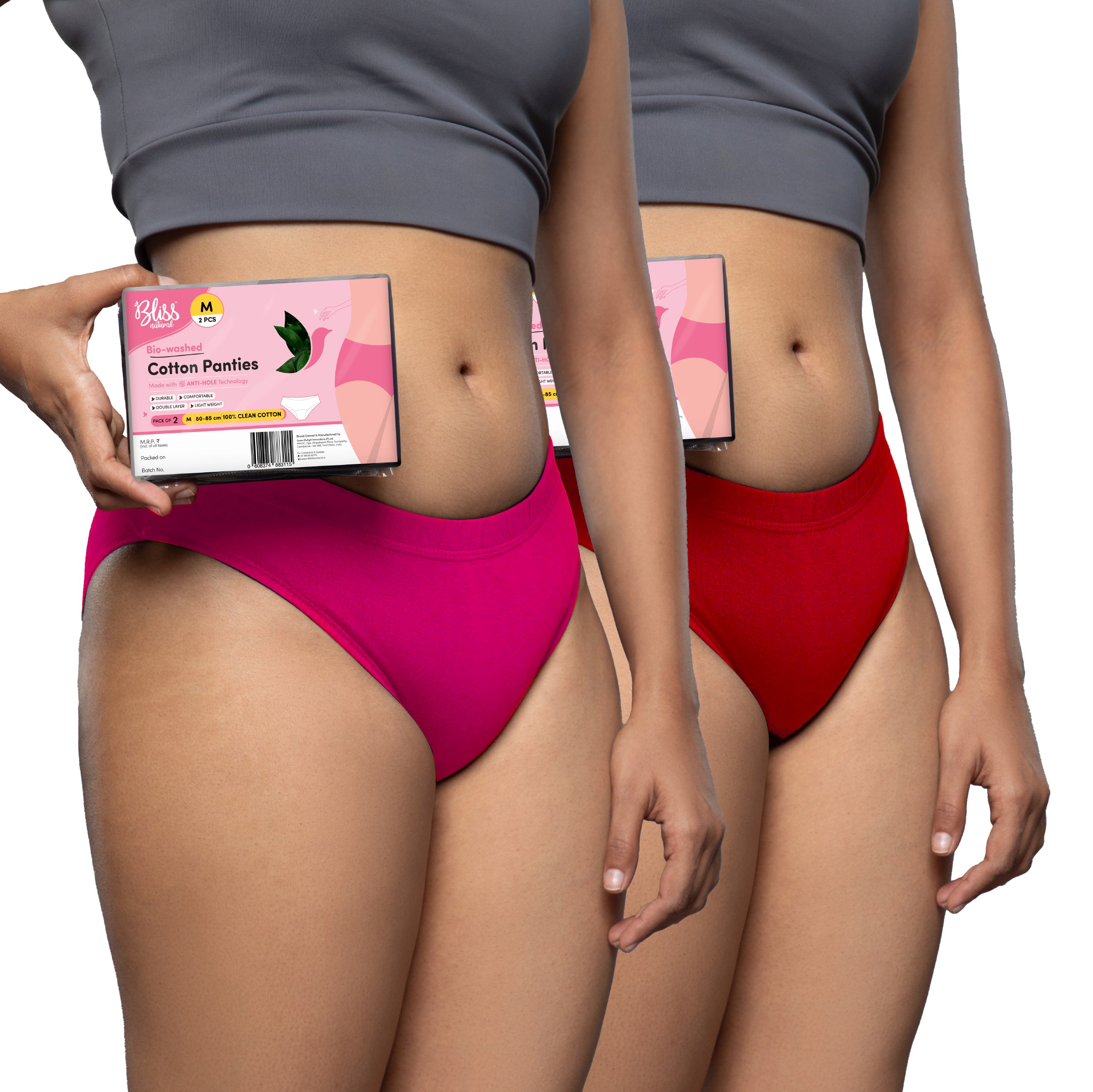 Pink & Red Cotton Panties for Women – Pack of 2