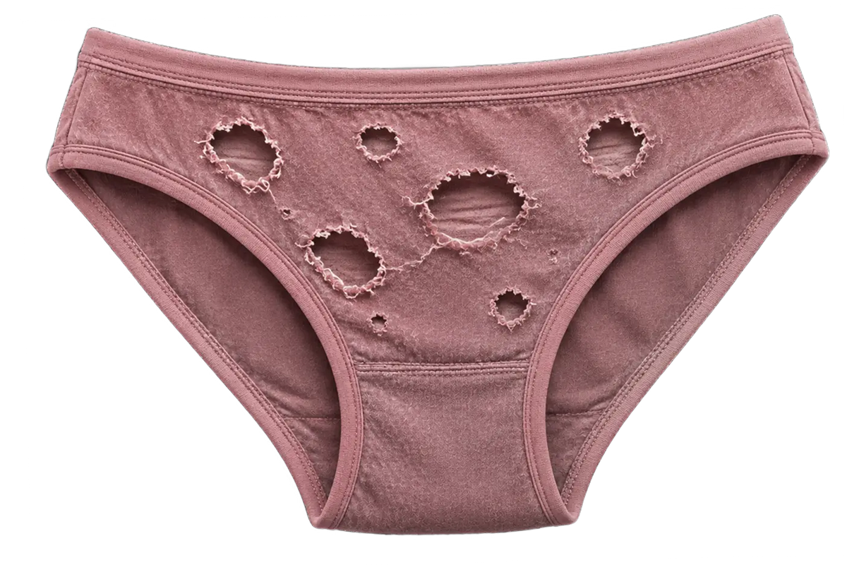 Woman uncomfortable using a plastic pad