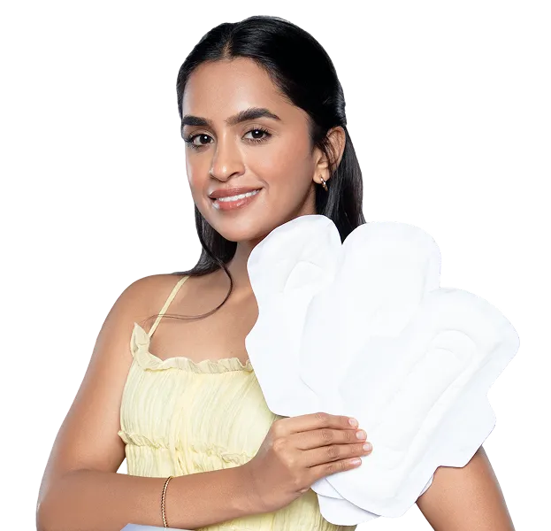 Woman holding Bliss Natural pads