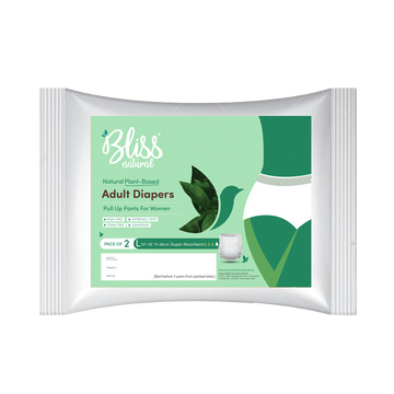 Bliss Natural Organic Adult Diaper Pants | High Absorbency, Leak Proof Protection | Pack Of 2