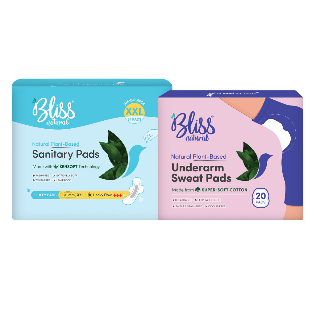 Bliss Organic Sanitary Pads XXL and sweatpad pack of 10