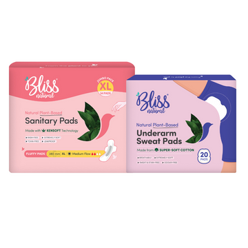 Bliss Organic Sanitary Pads XL and sweatpad pack of 10